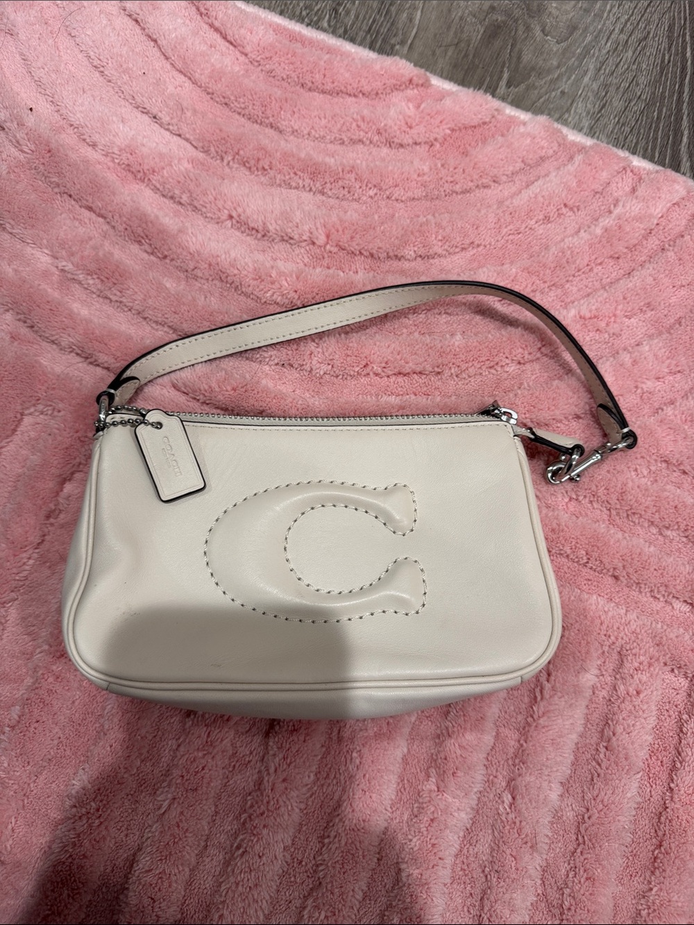 Coach Chalk Pebble Leather Mini Shoulder Bag